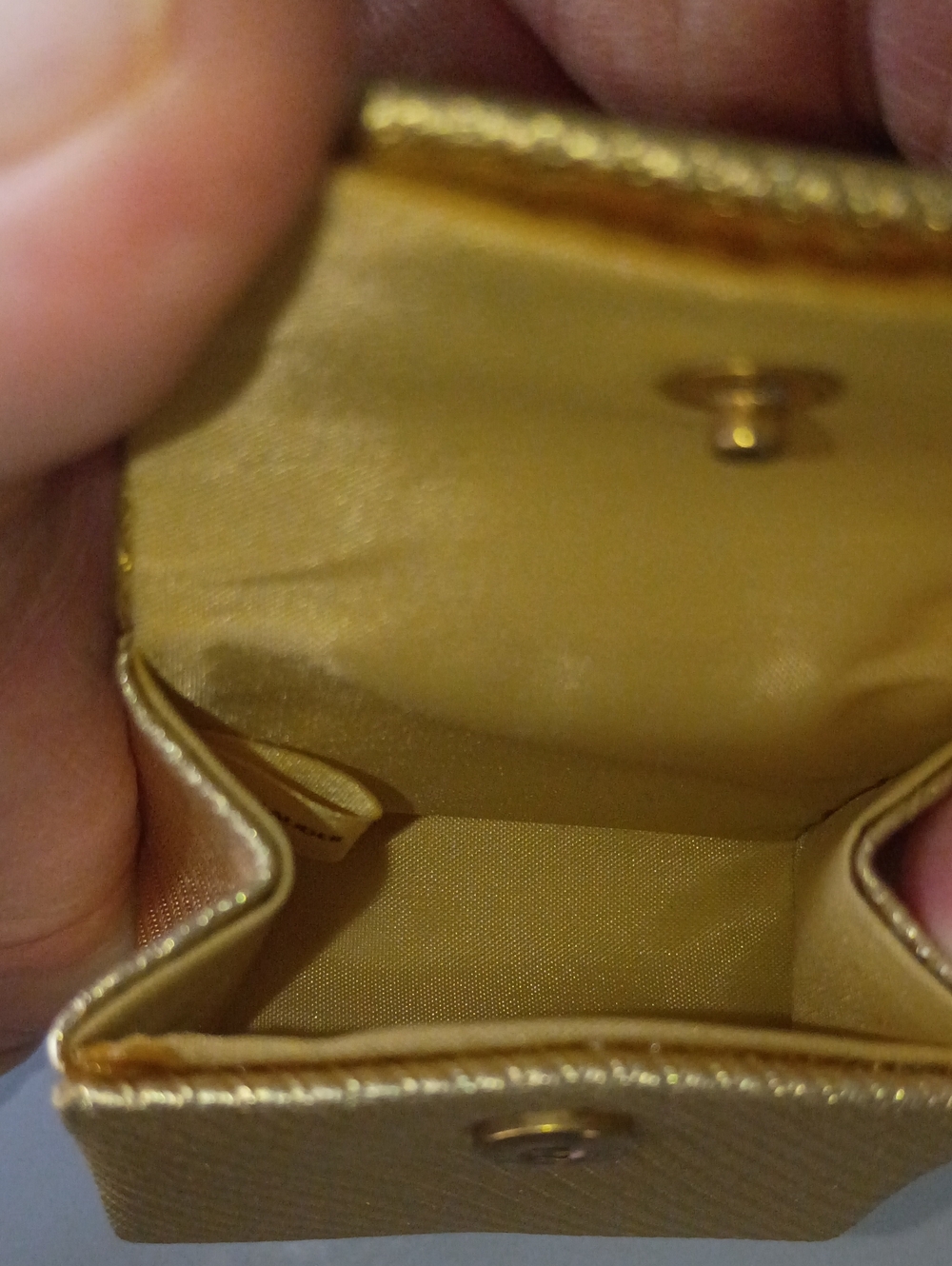 Vintage Estee Lauder Gold Mini Handbag Purse Keychain Pre-Owned Snap Closure - Picture 8 of 10